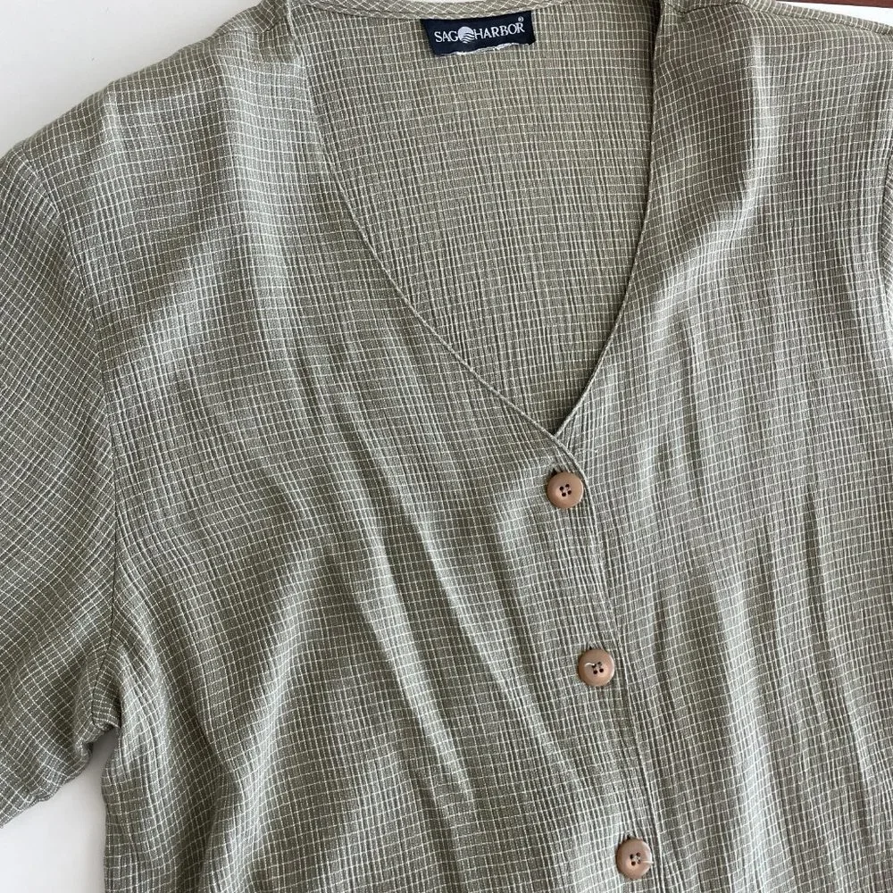 Vintage two piece button front top and trousers matching set - Picture 8 of 10